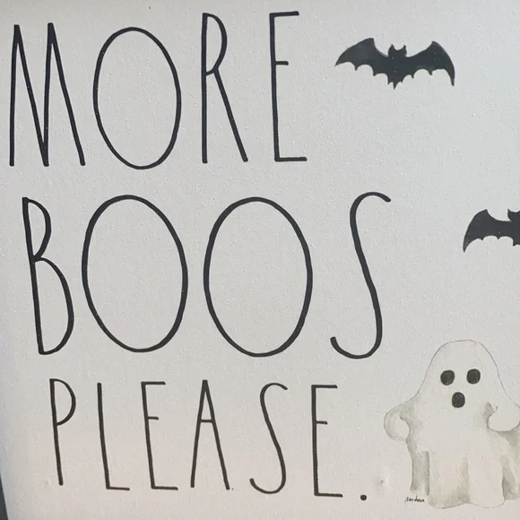 NEW Rae Dunn More Boos Please Halloween Sign Ghost - Picture 3 of 3